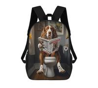 sinyumoney Springer Spaniel Toilet Rucksack Daypacks Business Backpack Water Resistant Bookbag for Men/Women 17inch