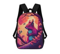 sinyumoney Squirrel Drawn Children's 17 Inch School Backpack 3D Printed Anime Movies for Kids Travel Rucksacks Book Bags Kids School Bag