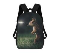 sinyumoney Squirrel Glowing Dragonfly School Backpack High Secondary School Bags Casual Backpack for Girls Boys Teenage 17inch