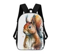 sinyumoney Squirrel in Watercolor School Backpack School Bags for Girls Boys Backpack with Pocket Fashion School Bag Kids Backpack 17inch