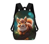 sinyumoney Squirrel Kids School Backpack 17 Inch School Bag 3D Printed School Bag for Boys Elementary And Middle School Students