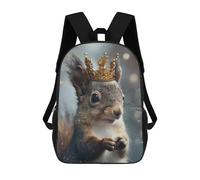sinyumoney Squirrel King Backpacks Kids 17inch School Backpack School Bag 3D Printed School Bag for Boys Elementary And Middle School Students
