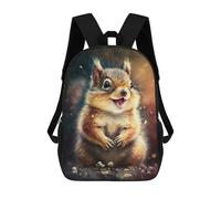 sinyumoney Squirrel Watercolor Paint Backpack 3D Printed Kids School Backpack High Capacity Travel Backpacks Book Bags Kids Backpack 17inch