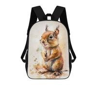 sinyumoney Squirrel Watersketch Kids' Book Bag 3D Printing School Bag Boys And Girls Cool Knapsack Casual Back Bag for School Students 17inch