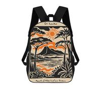 sinyumoney Sri Lanka Landscape Art Print School Bags Water Resistant Travel Backpack Computer Bag for Teenage Girls Boys Women Men 17inch