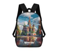 sinyumoney St. Basils Cathedral Moscow Children's Backpack, 3D Printed School Backpack, Backpack for Boys Girls, Adjustable School Bag for Primary School 17inch