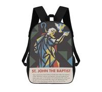 sinyumoney ST JOHN THE BAPTIST Children's School Backpack 3D Printed for Kids Travel Rucksacks Book Bags for Boys Elementary School Students 17inch
