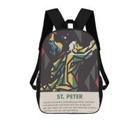 sinyumoney ST PETER School Bag Backpack Teen Schoolbag 3D Printing Adjustable Schoolbag Fashion Pocket Bag for Kids Boys Girls Students And Teenagers Fans 17inch