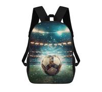 sinyumoney Stadium Soccer Ball School Bag 3D Printed Backpacks Fashion Kids School Backpack Boys Rucksacks for Boys Middle School Students 17inch