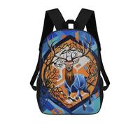 sinyumoney Stag Children's 17 Inch School Backpack 3D Printed Casual Daypacks for Kids Travel Rucksacks Book Bags Kids School Bag