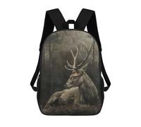 sinyumoney Stag in Mystical Forest Kids Backpack, Kids School Bag 3D Printed School Backpacks for Boys And Teenager School Students 17inch