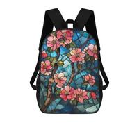 sinyumoney Stained Glass Cherry Blossom School Backpack Work Business College School for Campus Outdoor Travel Sports 17inch
