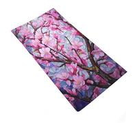 sinyumoney Stained Glass Cherry Blossoms Bathroom Towels Absorbent Quick Drying Towel for Men Women Body Cleaning And Massage 35x73cm