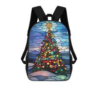 sinyumoney Stained Glass Christmas Tree School Backpack Travel College Rucksack Backpacks for Campus Outdoor Travel Sports 17inch
