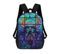 sinyumoney Stained Glass Druid Rucksacks 3D Printed Children 17inch Backpacks Fashion Casual Daypack Travel Bags Outdoor Casual Daypack for Boy And Girl