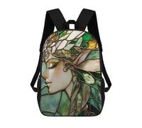 sinyumoney Stained Glass Fairy Portrait School Backpack Water Resistant Computer Rucksack- Perfect for Travel, Work And Daily Use 17inch