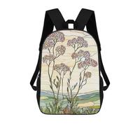 sinyumoney Stained Glass Floral Landscape Backpacks Kids Student Schoolbag,3D Printed Backpacks,Elementary And Middle School Students Backpacks for Boys Girls 17inch