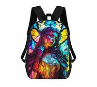sinyumoney Stained Glass Guardian Backpack School Bag Computer Rucksack for School/Work/Travel for Boys/Girls/Teenagers 17inch