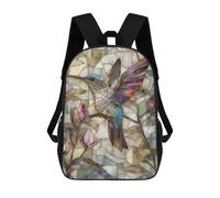 sinyumoney Stained Glass Hummingbird Art Print-1 Rucksack Rucksack Casual Daypacks School Work Travel Bag for Men, Women & Teenage Boys 17inch