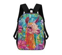 sinyumoney Stained Glass Llama Backpack School Bag Water Resistant School Bag Business Backpack - Perfect for Travel, Work And Daily Use 17inch