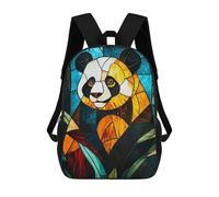 sinyumoney Stained Glass Panda School Backpack Business Durable Laptop Bag for Camping Outdoor Adventures And Daily Travel 17inch