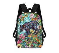sinyumoney Stained Glass Panther Rucksack Daypacks Business Backpack Water Resistant Bookbag for Men/Women 17inch