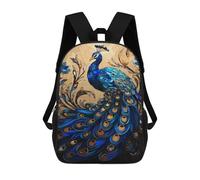 sinyumoney Stained Glass Peacock Artwork-1 Backpack School Bag High Secondary School Bags Casual Backpack for Teenage Girls Boys Women Men 17inch