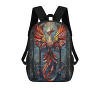 sinyumoney Stained Glass Phoenix Backpack School Bag Travel College Rucksack Backpacks for Camping Outdoor Adventures And Daily Travel 17inch