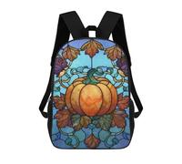 sinyumoney Stained Glass Pumpkin Panel School Bags Fashion Stationery Backpack Waterproof Casual Daypacks for Men, Women & Teenage Boys 17inch