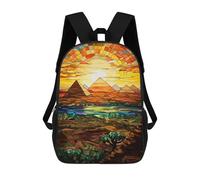 sinyumoney Stained Glass Pyramid Sunset-1 School Backpack Business Laptop Rucksack Bag Unisex Casual Daypack for Men, Women & Teenage Boys 17inch
