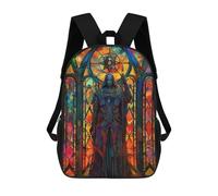 sinyumoney Stained Glass Sentinel Rucksack Water Resistant School Bag Business Backpack for Men, Women & Teenage Boys 17inch
