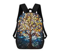 sinyumoney Stained Glass Tree Backpack School Business Laptop Rucksack Bag Unisex Casual Daypack for Teenage Girls Boys Women Men 17inch