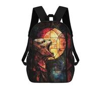 sinyumoney Stained Glass Vampire Backpack School Bag Lightweight Airport College Students Back Pack for Men/Women 17inch