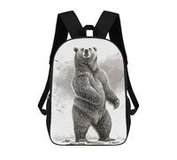 sinyumoney Standing Bear Drawing School Backpack Water Resistant Computer Rucksack- Perfect for Travel, Work And Daily Use 17inch