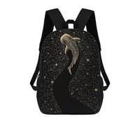 sinyumoney Star Eater Dark GOLD Rucksacks 3D Printed Children Backpacks Fashion Casual Daypack Cute Travel Bags Outdoor Casual Daypack for Boy And Girl 17inch