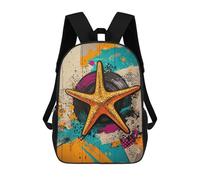 sinyumoney Starfish Pop Art Coastal Pop Marine School Backpack Secondary Causal Travel High School Bags for Teenage Girls Boys Women Men 17inch