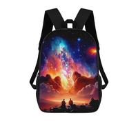 sinyumoney Stargazers in A Cosmic Landscape Backpacks 3D Printed Kids School Backpack Outdoor Casual Daypack Fashion Casual Children Backpacks Cute Travel Bags 17inch