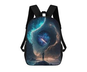 sinyumoney Stargazer's Portal 3D Printed Kids Backpacks Boys Fashion School Bag Travel Backpacks School Bags for Boys Elementary School Students 17inch
