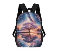 sinyumoney Starlit Sakura Sanctuary Children's Backpacks School Backpack 3D Printed for Kids Travel Rucksacks Book Bags Kids 17inch School Bag