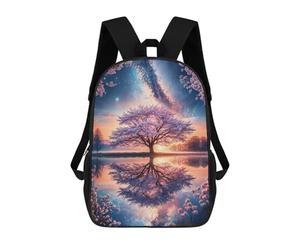 sinyumoney Starlit Sakura Sanctuary Children's Backpacks School Backpack 3D Printed for Kids Travel Rucksacks Book Bags Kids 17inch School Bag