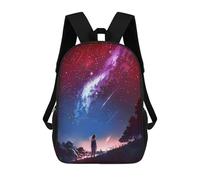 sinyumoney Starry Galaxy Night Girl Backpack, Children's Backpack, Student School Bag Bookbag Rucksack, 3D Printed School Bag for Boys Girls 17inch