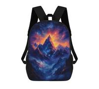 sinyumoney Starry Mountain Peak School Backpack Schoolbags For Girls Boys Backpack With Pocket Fashion School Bag Kids Backpack 17inch
