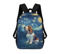 sinyumoney Starry Night Bastet Hound Backpacks Kids 17inch School Backpack School Bag 3D Printed School Bag for Boys Elementary And Middle School Students