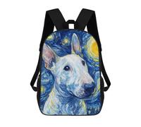 sinyumoney Starry Night Bull Terrier -5 School Backpack Lightweight Airport College Students Back Pack for Boys/Girls/Teenagers 17inch