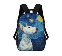 sinyumoney Starry Night Bull Terrier -7 Backpack School Lightweight Airport College Students Back Pack for School/Work/Travel 17inch