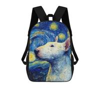 sinyumoney Starry Night Bull Terrier Art Print -1 Backpack School Rucksack Casual Daypacks School Work Travel Bag for Men, Women & Teenage Boys 17inch