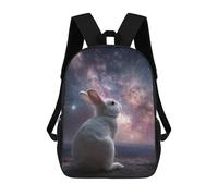 sinyumoney Starry Night Bunny Adventure Kids Backpacks,3D Personalized School Bookbags for Boys Girls Large Schoolbags Casual Daypack 17inch