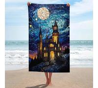 sinyumoney Starry Night Castle Mosaic Basics Towel Set Super Soft Absorbent Beach Towel for Bathroom Pool Beach And Trips Bath Sheet 130cm*80cm