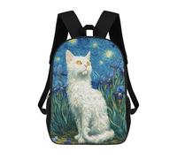 sinyumoney Starry Night Cat Art Print -6 Backpack School Bag Business Durable Laptop Bag for Boys/Girls/Teenagers 17inch