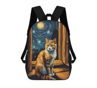 sinyumoney Starry Night Cat Backpack School Bag Travel College Rucksack Backpacks for Camping Outdoor Adventures And Daily Travel 17inch